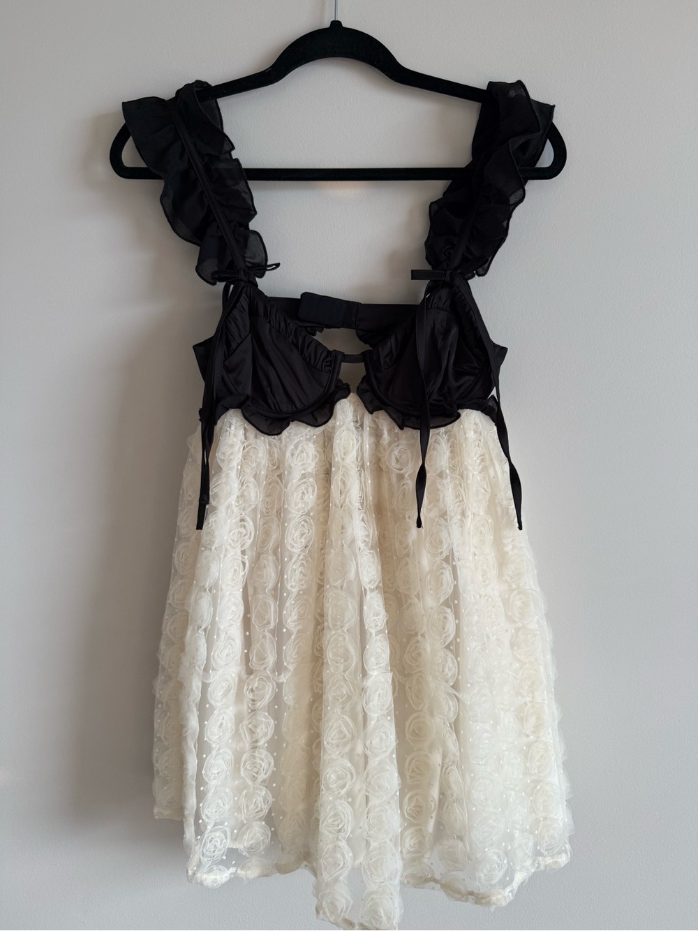 For Love & Lemons Poppy Mini Dress XS Rosette Corset Babydoll Coquette